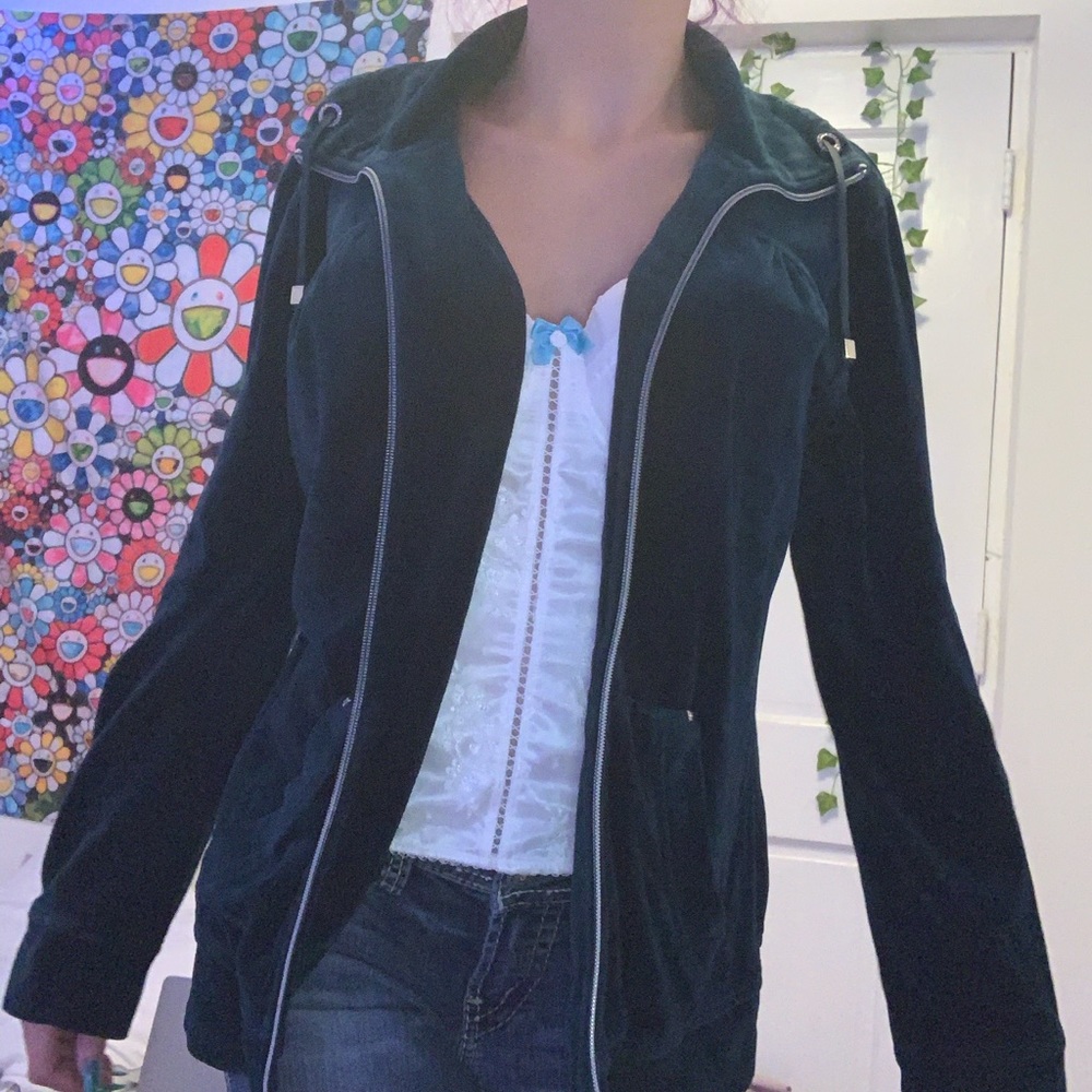 Vintage Bedazzled y2k velour tracksuit jacket